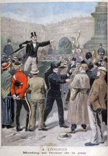Meeting in favour of peace, London, 1899. Artist: Unknown