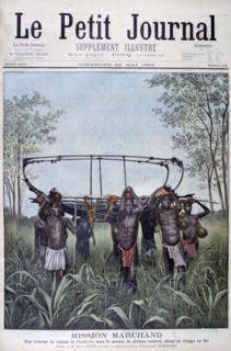 The Marchand Mission travelling from the Congo to the Nile, 1899.  Artist: Henri Meyer