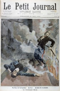 Lieutenant Kock, a victim of his duty, 1899. Creator: F Meaulle.