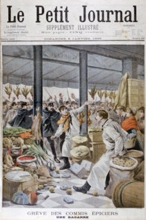 A fight during the grocers strike, Paris, 1899. Artist: Henri Meyer