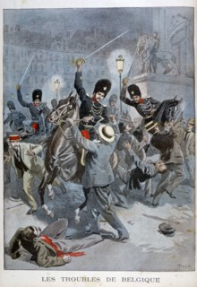 Trouble in Belgium, 1899. Artist: Oswaldo Tofani