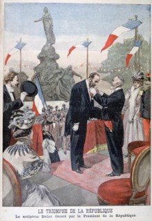 Jules Dalou being awarded with the medal of the Legion of Honour by Emile Loubet, 1899. Artist: Oswaldo Tofani