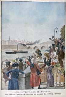 Paddle steamer 'Pyroscaphe', 1783, (1900). Artist: Pierre Mejanel