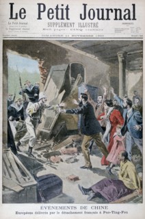 Europeans saved by a detachment of French marines, Pao Ting Fou, China, 1900. Artist: Oswaldo Tofani