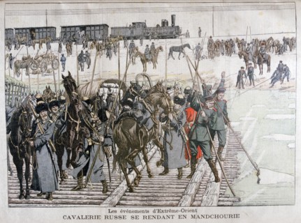 Russian cavalry heading into Mandchourie, China, 1900. Artist: Eugene Damblans