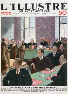 A meeting of the board of enquiry, 1934. Artist: Unknown