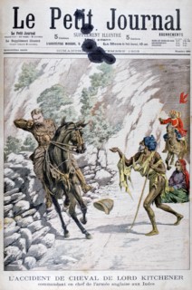 Lord Kitchener's horse accident, India, 1903. Artist: Unknown