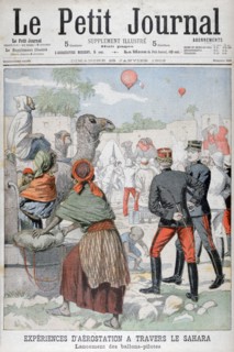 Hot air baloons crossing the Sahara desert, 1903. Artist: Unknown