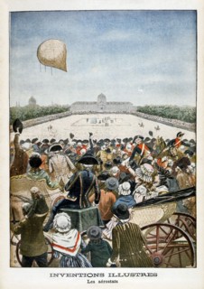 Departure of a balloon from Paris on 27th June 1783, (1901). Artist: Unknown