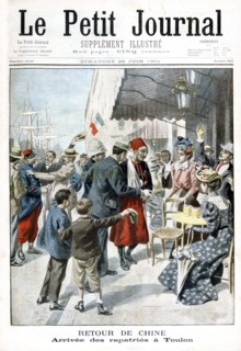 Return from China, Arrival of repatriate, Toulon, 1901. Artist: Unknown