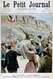 Paris Berlin Race, Arrival of the winner Henry Fournier, 1901. Artist: Unknown