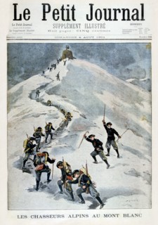 Alpine hunters on Mont Blanc, 1901. Artist: Unknown
