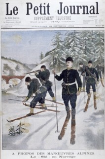 Troops on skis on alpine manoeuvres, Norway, 1902. Artist: Unknown