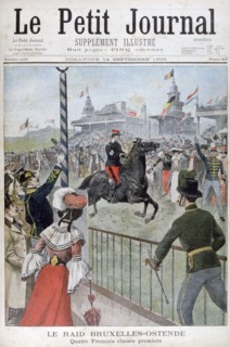 Brussels to Ostend horse race, 1902. Artist: Unknown