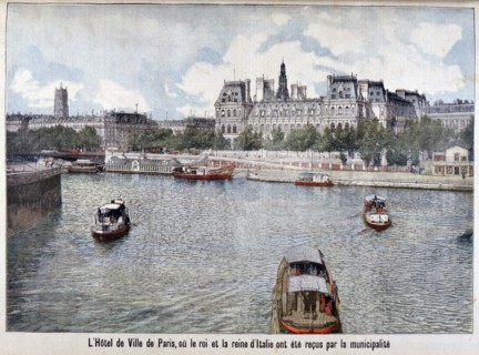 The River Seine and the Hotel de Ville, Paris, 1903. Artist: Unknown