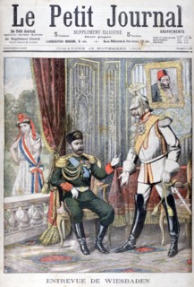 Meeting between Tsar Nicholas II and Kaiser Wilhelm II, Wiesbaden, Germany, 1903. Artist: Unknown