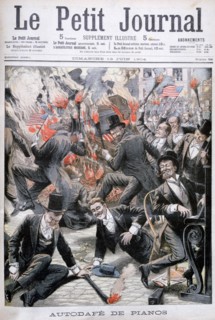 Piano burning, United States, 1904. Artist: Unknown