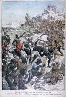 The German garrison of Windhoek, besieged by the Herero, South-West Africa, 1904. Artist: Unknown