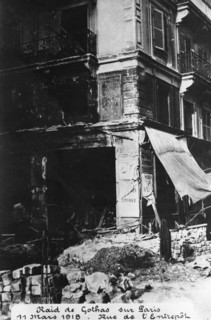 Damage after a raid by German Gotha bombers, Paris, 11th March 1918. Artist: Unknown