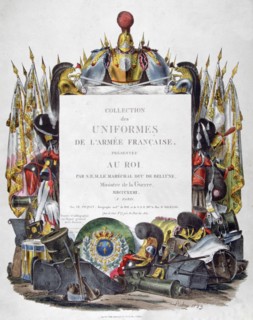 Frontispiece of Collection des Uniformes de L'Armee Francaise presentee au Roi, 1823.  Artist: Charles Etienne Pierre Motte