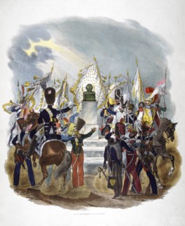 Different French army uniforms and regiments, 1823.  Artist: Charles Etienne Pierre Motte