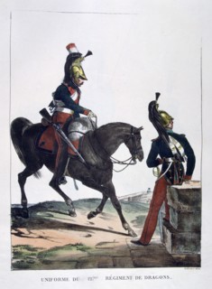 Uniform of the 12th Regiment of Dragoons, France, 1823.  Artist: Charles Etienne Pierre Motte