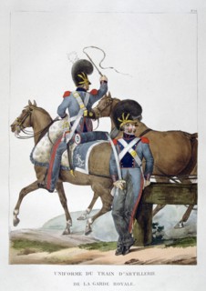 Uniform of a regiment of horse artillery train of the royal guard, France, 1823.  Artist: Charles Etienne Pierre Motte