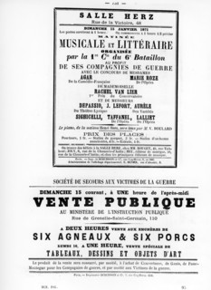 Vente Publique, from French Political posters of the Paris Commune,  May 1871. Artist: Unknown