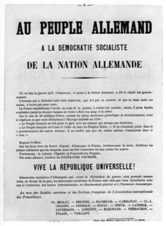 Au Peuple Allemand, from French Political posters of the Paris Commune,  May 1871. Artist: Unknown