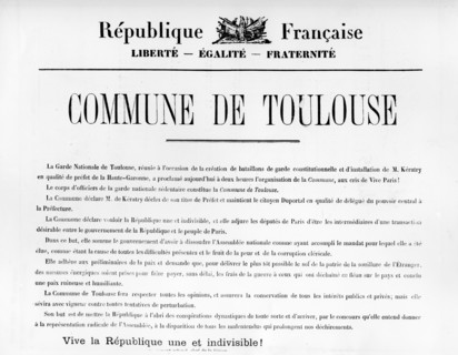 Commune de Toulouse, from French Political posters of the Paris Commune Artist: Unknown
