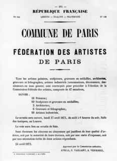 Federation des Artistes, from French Political posters of the Paris Commune,  May 1871. Artist: Unknown