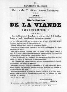 De La Viande, from French Political posters of the Paris Commune,  May 1871. Artist: Unknown