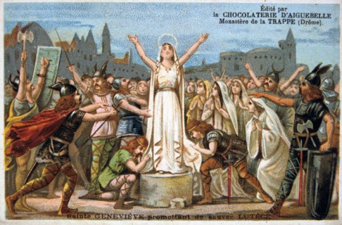 Saint Genevieve promises to save Lutece, Middle Ages. 19th Century. Artist: Eugène Delacroix