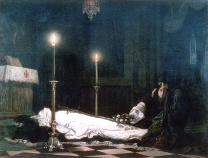 'Laszlo Hunyadi on the Bier', 1859. Artist: Viktor Madarasz