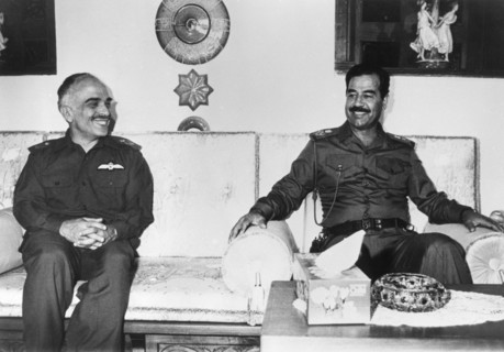 Saddam Hussein and King Hussein of Jordan, Iraq, 1987. Artist: Unknown