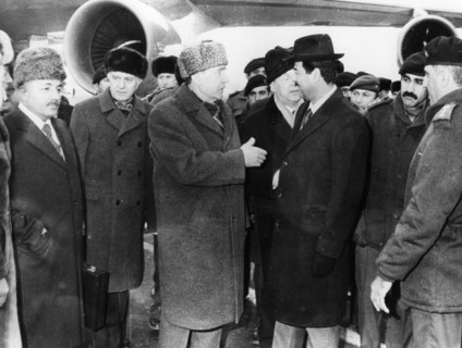 Saddam Hussein and Andrei Gromyko, Moscow, Russia, 1986. Artist: Unknown