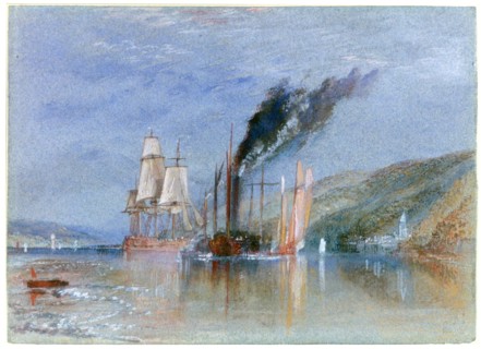 'Between Quillebeuf and Villequier', c1832. Artist: JMW Turner