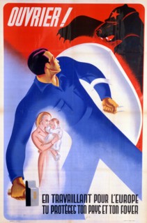 French workers for Germany poster, 1943. Artist: Unknown