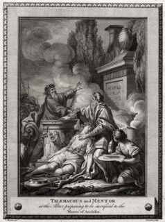 'Telemachus and Mentor at the altar, preparing to be sacrificed to the Manes of Anchises', 1774. Artist: W Walker
