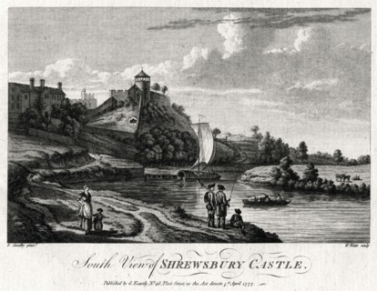 'South view of Shrewsbury Castle', Shropshire, 1777. Artist: William Watts