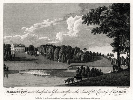 'Barrington, near Burford in Gloucestershire, the Seat of the Countess of Talbot', 1776. Artist: Michael Angelo Rooker