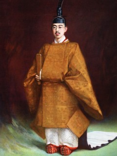 Emperor Hirohito in his coronation garments, c1924-1926. Artist: Unknown
