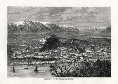 'Salsburg, from the Kapuzinerberg', Austria, 19th century. Artist: Taylor