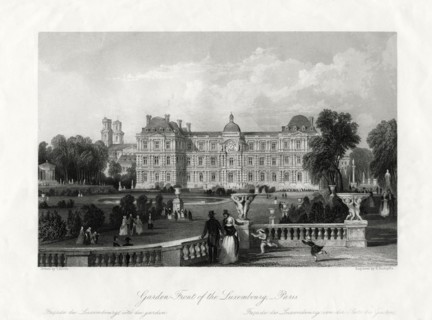 'Garden-Front of the Luxembourg, Paris', France, 1875. Artist: E Radclyffe