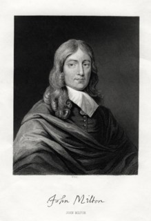 John Milton, English poet, 19th century. Artist: W Holl