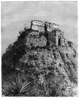 Uxmal, Pre-Columbian ruined city of the Mayan civilization, Yucatán, Mexico, 19th centArtist: T Taylor
