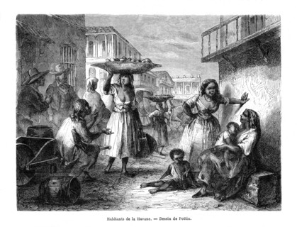 Inhabitants of Havana, Cuba, 19th century. Artist: Pottin