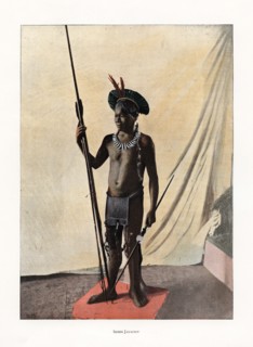 Jauapiry Indian with weapons, Brazil, 19th century. Artist: Unknown
