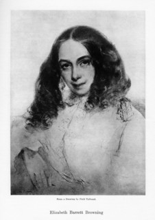 Elizabeth Barrett Browning, English poet of the Victorian era, mid-19th century.Artist: Field Talfourd