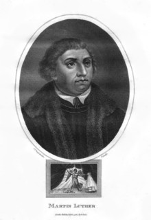 Martin Luther, German theologian, Augustinian monk, and ecclesiastical reformer, 1814.Artist: J Chapman